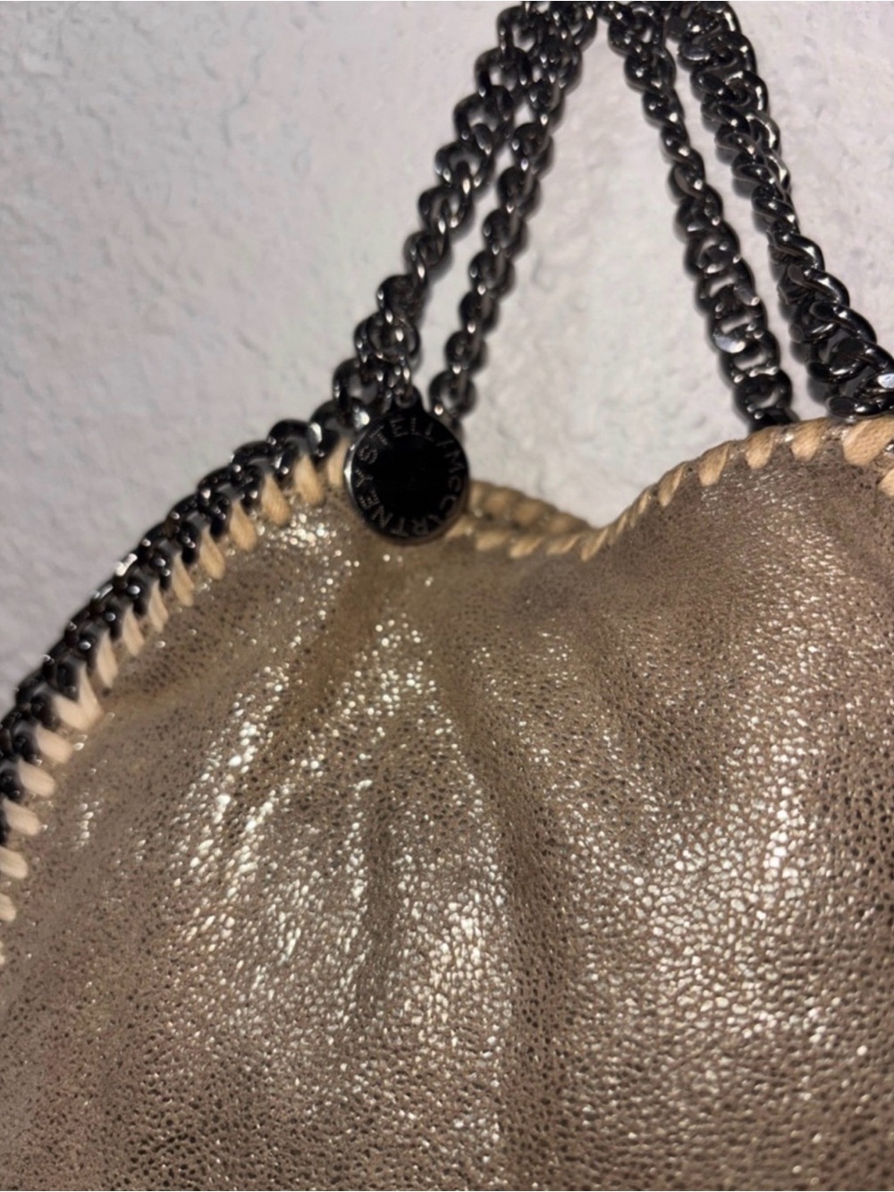 Stella McCartney Beige Metallic Mini Falabella Tote - Picture 3 of 9